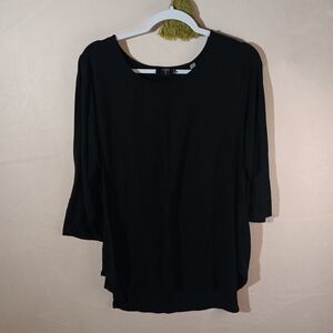 Tahari Wmen's 🦋 Black Long Sleeve Top